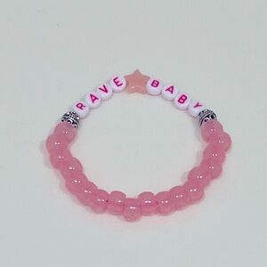 Kandi Swiftie glow in the dark festival concert bracelet RAVE BABY, OOAK